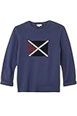 Gocco Pullover Intarsia middelblauwe kindertrui, , 3-4 Jaren