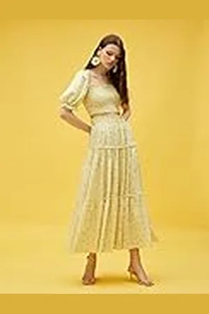 Koton Dames Floral Slitted Tiered Maxi Rok, , M