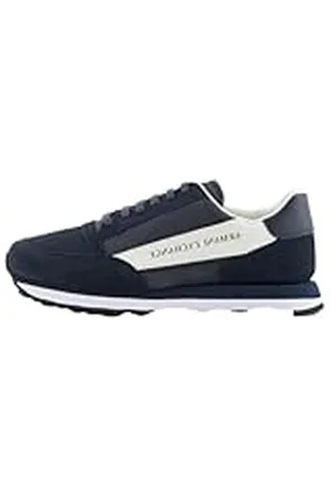 Armani Exchange Essential Osaka, Color Contrast Sneakers voor heren, marineblauw + gebroken wit, 39,5 EU, , 39.5 EU