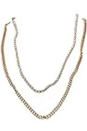 Urban classics Unisex Double Layer Diamond Halsketting Manchetknopen, , One Size