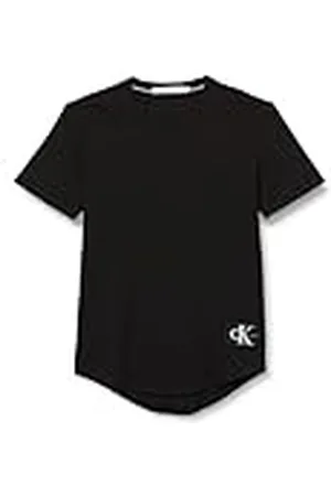 Calvin Klein Jeans Heren T-shirt met korte mouwen Badge Turn Up Sleeve Ronde hals, , XXS