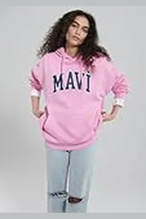 Mavi Dames Logo Hooded Sweatshirt Pullover Lilac Chiffon, XS, , XS
