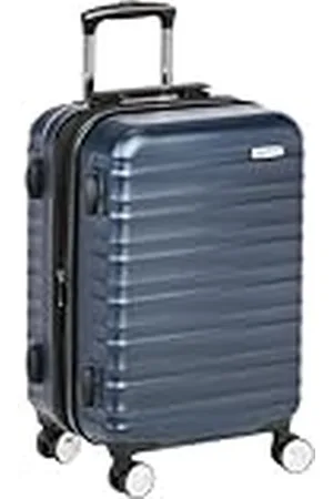 AmazonBasics Trolley, hoogwaardige kwaliteit, harde schaal, zwenkwielen en ingebouwd TSA-slot, 55 cm, handbagage, toegestaan als handbagage bij veel luchtvaartmaatschappijen, marineblauw