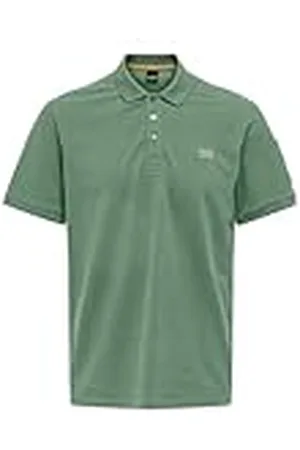 Only & Sons Heren Poloshirt Korte Mouwen Polo Kraag Katoen Overhemd Casual Shirt, Colour: , Size:L