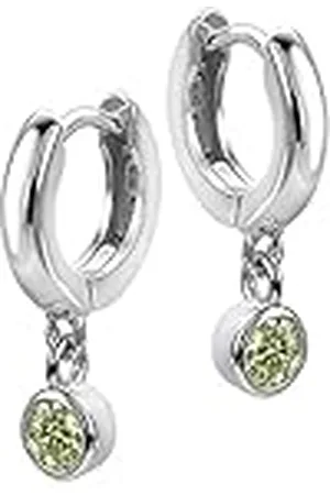 ORPHELIA Kindercreolen 925 zilver gerhodineerd zirkonia roze rond geslepen - ZO-6075, Sterling zilver, Zirkonia
