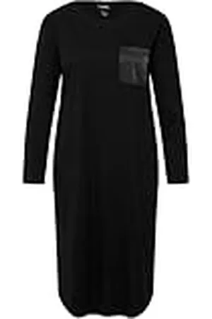 Ulla Popken Dames Nightgown satijnen nachthemd met zakken, , 42/44