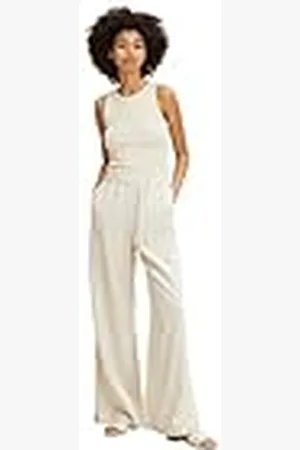 TOM TAILOR Dames Linnen Palazzo stoffen broek 1031452, , L