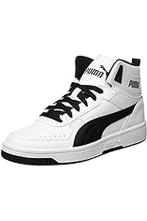 PUMA Unisex Rebound JOY Sneakers, White- Black, 39 EU