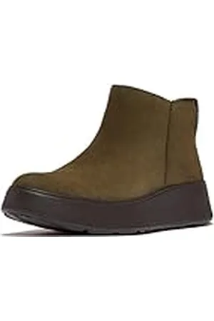 FitFlop Vrouwen F-Mode Suede Flatform Zip Enkellaarzen, , 40 EU