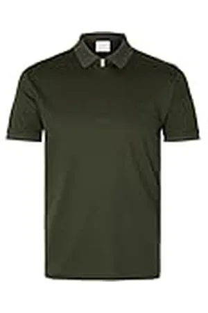 SELECTED Heren Slhfave Zip Ss Polo Noos Poloshirt, , M