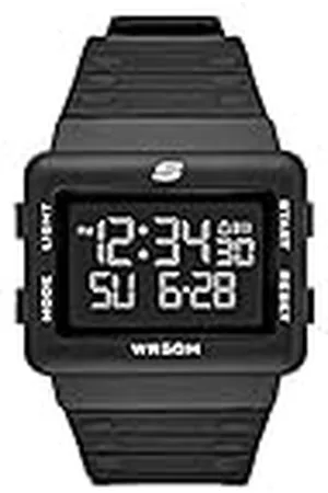 Skechers Horloge voor heren, Digitaal uurwerk met siliconen, polyurethaan, lederen of roestvrij stalen band, ,44MM