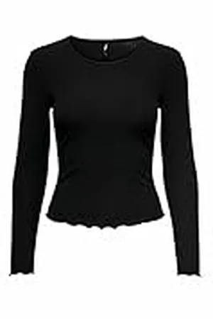 ONLY ONLNELLA L/S O-Neck Rib TOP NOOS JRS shirt met lange mouwen, , XS, , XS