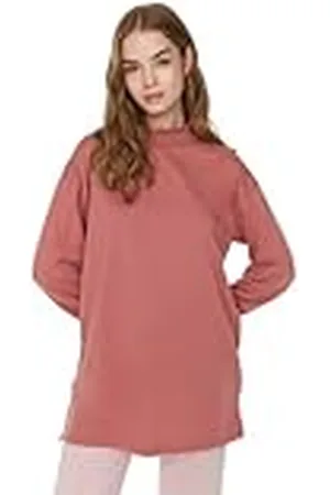 Trendyol Vrouwen Bescheiden Regelmatige Basic Hoge hals Gebreide Bescheiden Tunieken, , M
