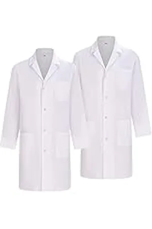 MISEMIYA 2 stuks - laboratoriumjas unisex - witte laboratoriumjas voor heren - medische badjas voor dames - laboratoriumjas voor heren Q816, , XXL