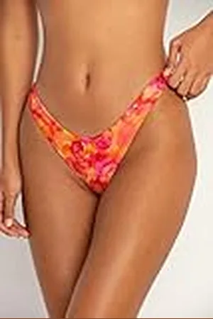 FAE House - Zenith Bikinibroekje - Bloom - Luxe Dames Zwemmode - Gebloemd Rood - 100% Duurzame ECONYL® - stof - Koude handwas - Maat XL