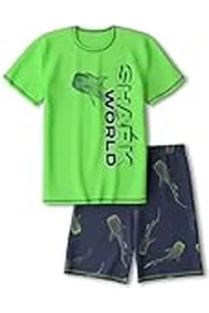 Calida Kids Shark pyjama kort lichtgroen, maat 128-134, , 128-134