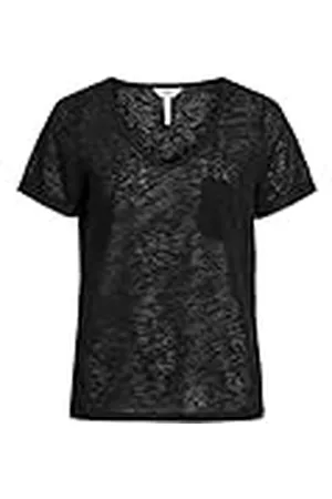 Object Dames Objtessi Slub S/S V-hals Noos T-shirt, , L