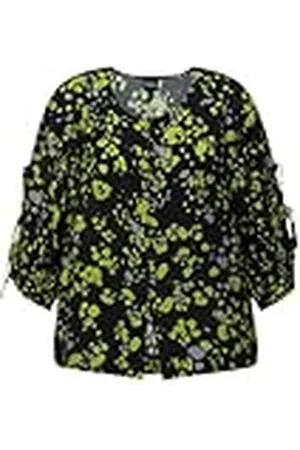 Ulla Popken Dames, grote maten, blouse met knoopsluiting en stippenprint, , 46/48 NL