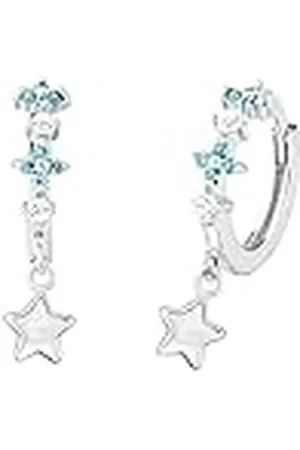 Prinzessin Lillifee Creolen 925 Sterling Silber Mädchen Kinder Ohrschmuck, mit Zirkonia synth., 1,6 cm, Silber, Stern, Kommt in Schmuck Geschenk Box, 2034012