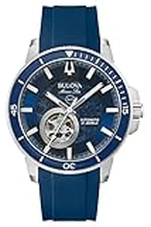 BULOVA Heren analoog automatisch horloge met siliconen armband 96A303, , Modern