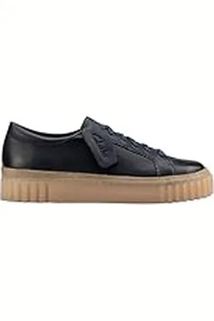 Clarks Premium Mayhill Walk Sneakers voor dames, marineblauw leer, 3.5 UK, , 36.5 EU