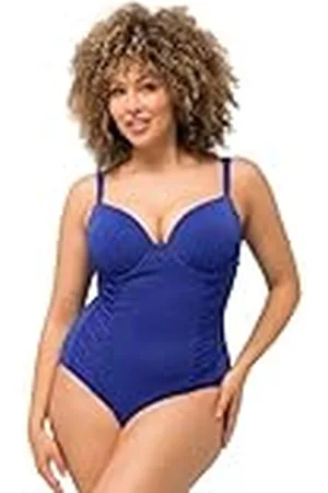 Ulla Popken Dames Chloe, delicate verleiding, glitterstructuur badpak, , 44