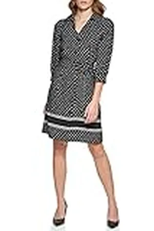 Karl Lagerfeld Paris Ld2ae758-xsf-4 casual jurk voor dames, zwart zacht wit, maat 38, , 36