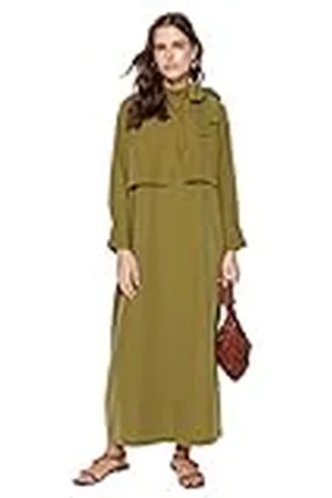 Trendyol Rechte maxi-jurk met lange mouwen voor dames, casual/casual, normale hijab-jurk, , 44