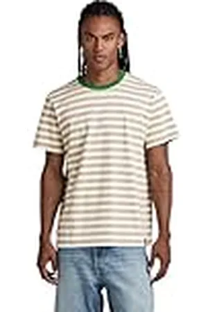 G-Star RAW Heren Essential Loose T-shirt, meerdere kleuren (Milk/Spray Green Stripe D281-G002), XS, , XS