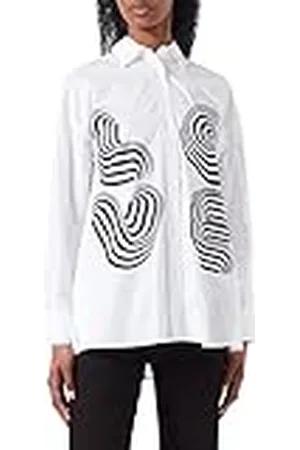 Moschino Dames Relaxed Fit Long-Sleeved Shirt, Optical White, 40, , 40