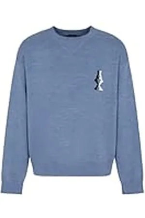 Armani Exchange Heren The Grid, Sustainable, Jacquard Logo Pullover Sweater Sweater, , XXL