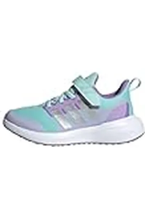 adidas Uniseks-Kind FortaRun 2.0 Cloudfoam Elastic Lace Top Strap Shoes, Aqua/Silver Metallic/Orchid, 38 2/3 EU