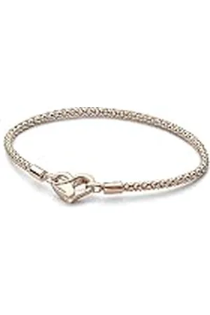 PANDORA Moments Studded Chain Armband aus Sterling Silber mit 14 Karat rosévergoldete Metalllegierung, Kompatibel Moments, Größe: 21cm, 582731C00-21