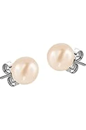 ORPHELIA Kinderoorstekers 925 zilver gerhodineerd parel rond geslepen zoetwaterparel crème - ZO-7065, Sterling zilver, Parel