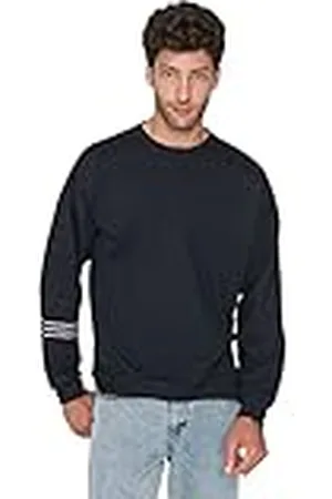 Trendyol Heren ronde hals effen oversized sweatshirt, marine blauw, XS, , XS