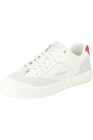 Calvin Klein Jeans Heren Skater Vulc Low Mix MG BTW gevulkaniseerde sneaker, romig wit/oesterzwam/fiery, 9 UK, , 41.5 EU