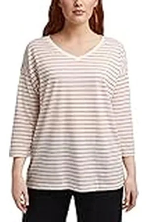 ESPRIT Curvy gerecycled: Longsleeve met strepen, , 44