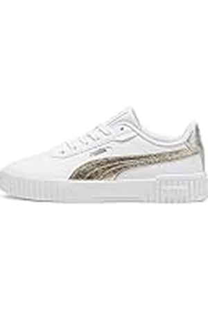 PUMA Carina 2.0 Metallic Shine Sneakers voor dames, White Gold Zilver, 37.5 EU