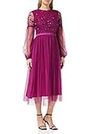 Amelia Rose Dames pailletten verfraaide jurk speciale gelegenheid, , 10, , 36