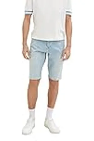 TOM TAILOR Heren 1036296 Bermuda Jeans Shorts, 10117-Used Bleached Blue Denim, 34, , 34