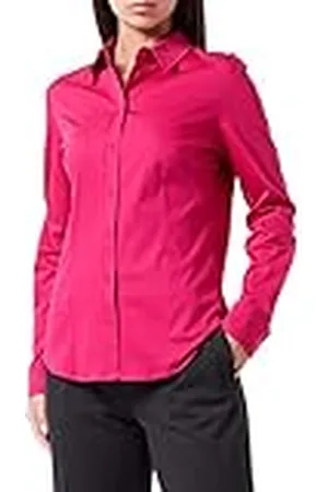 Gerry Weber Damesblouse met lange mouwen van katoen, lange mouwen, manchetblouse, effen, roze , 36