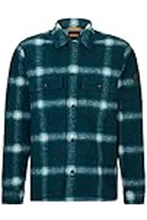 HUGO BOSS Heren Lovvo oversized overshirt van zwaar katoenen keperstof, , M