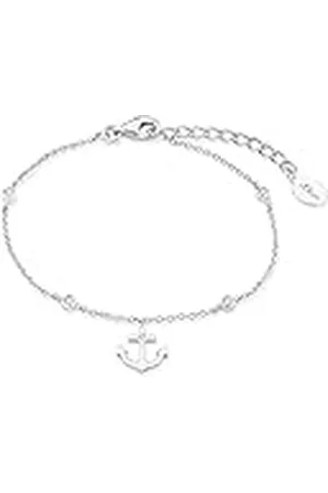 QS by s.Oliver Armband 925 Sterling Zilveren Dames Armsieraden, Met Zirkonia Cubic Synth., 16+3 cm, , Anker, Wordt Geleverd In Sieraden Geschenkverpakking, 2017249
