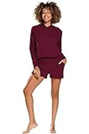 DKaren Joggingpak voor dames, katoen, coco, dames joggingpak voor dames, trainingspak, joggingpak voor dames, grote maten, joggingpak, set trainingspak, dames, L, rode wijn, , L
