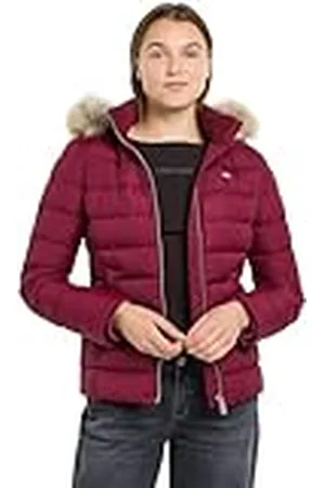 Tommy Hilfiger Dames TJW BASIC HOODED DOWN JAS EXT Puffer Jacket, Valley Grape, 3XL, , 3XL grote maten