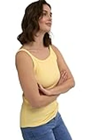 Kaffe Dames Tank Top Scoop Neck Skinny Fit Mouwloze Rib Jersey Dames, , L