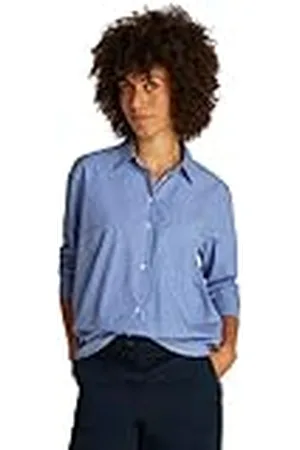 Tommy Hilfiger Dames ESS POPLIN Easy FIT Shirt WW0WW45612 L/S Shirt, blauw, 40, , 66