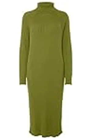 Y.A.S Mavi Knit Midi Rolneck Dress Noos voor dames, , XL