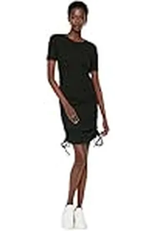 Trendyol Dames Side Shirred Gebreide Jurk, , Large