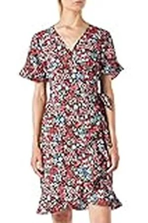 ONLY Onlolivia S/S wikkeljurk voor dames, WVN Noos, zwart/AOP:Red Shore Flower, 38